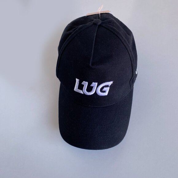 LUG Black Embroidered Baseball Cap Adjustable Hat Unisex Logo Strapback - Picture 4 of 5